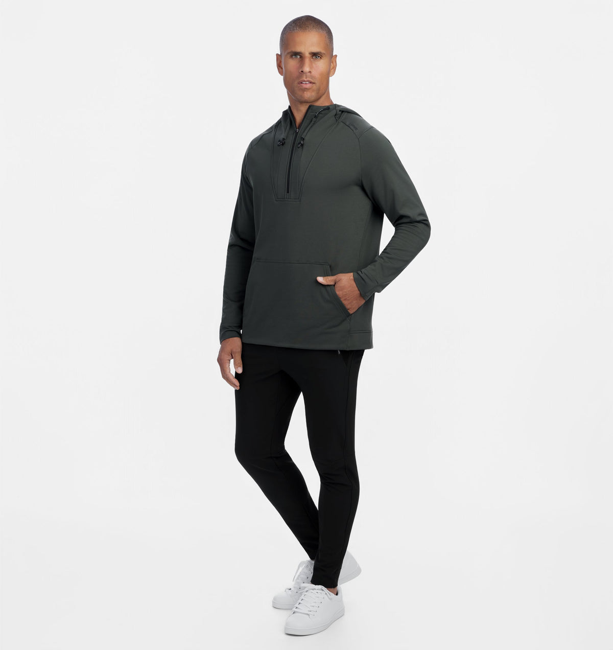 Crossover Half-Zip Hoodie